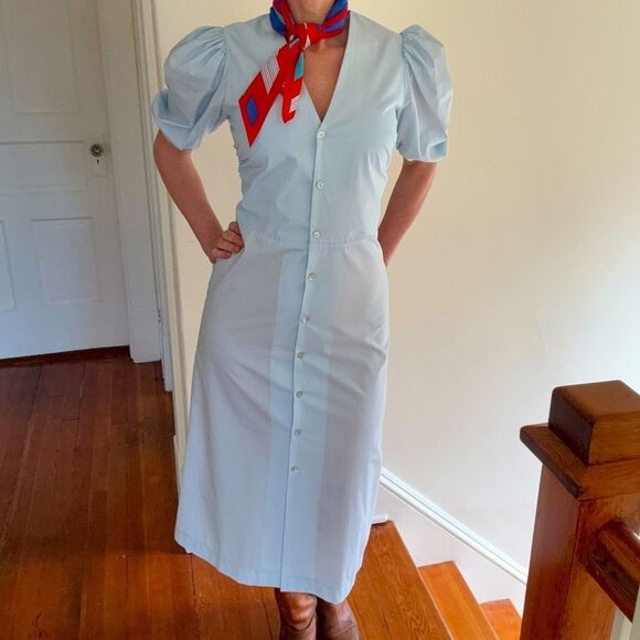 NWT Horses Atelier Puff Sleeve Button Front Dress - Picture 6 of 16